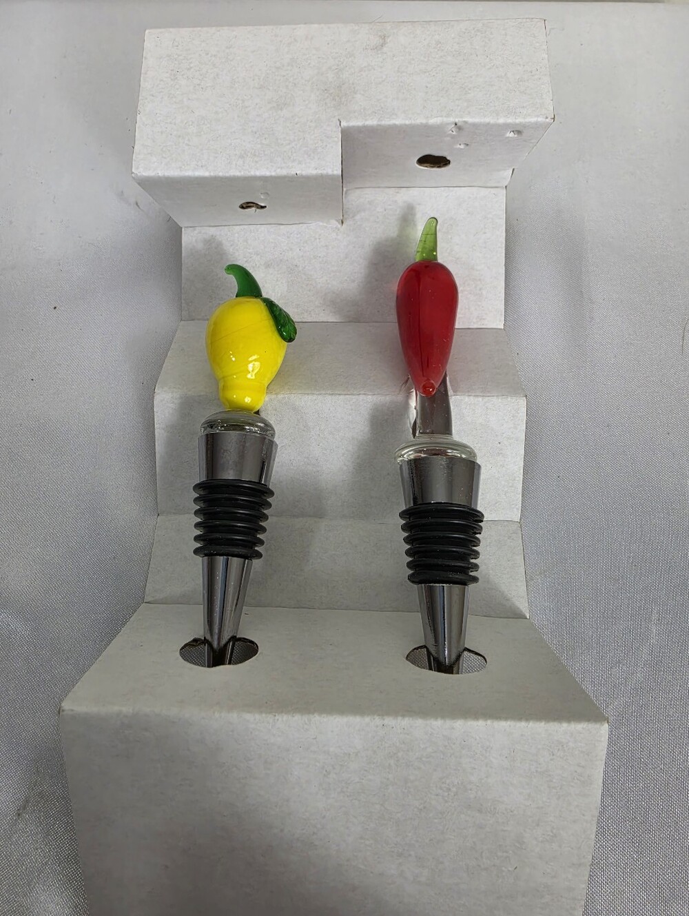 NWT-Sandra Alexandra Lemon & Chili Bottle Stopper Set of 2